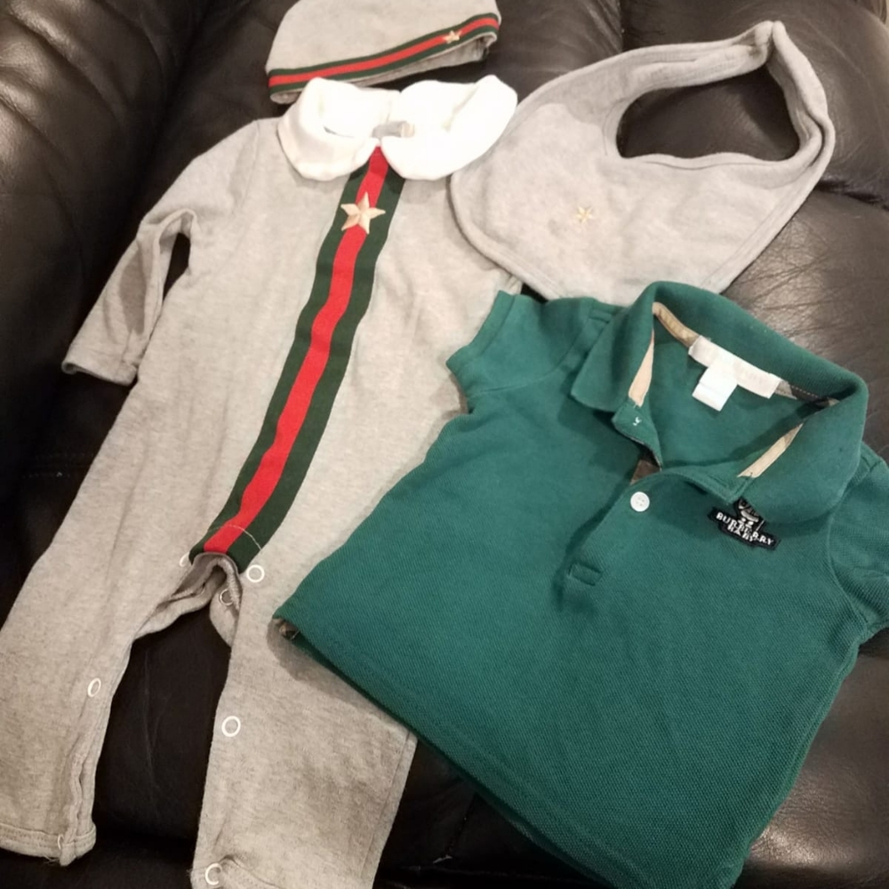 4 pieces Burberry polo onesie baby Boys girls
